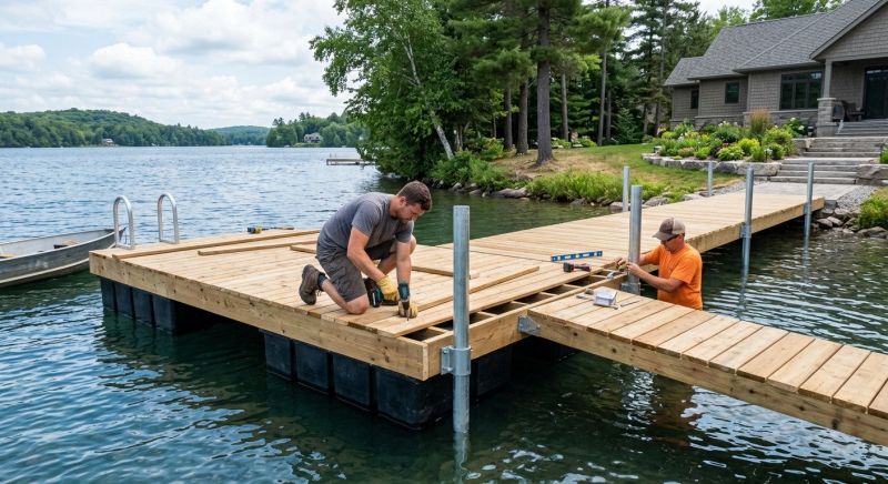 Pond Dock Installation in Overland Park, KS